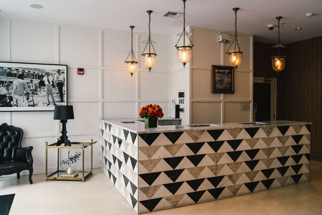 Upscale boutique hotel reception in Nashville