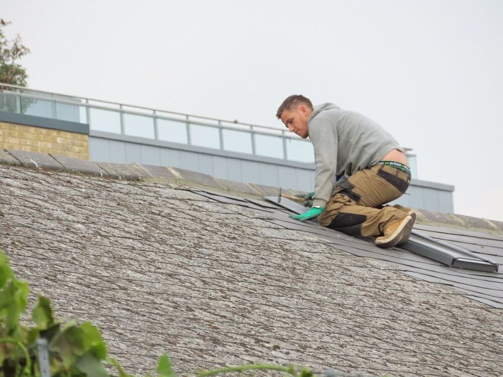 Roof restoration project on a residential property